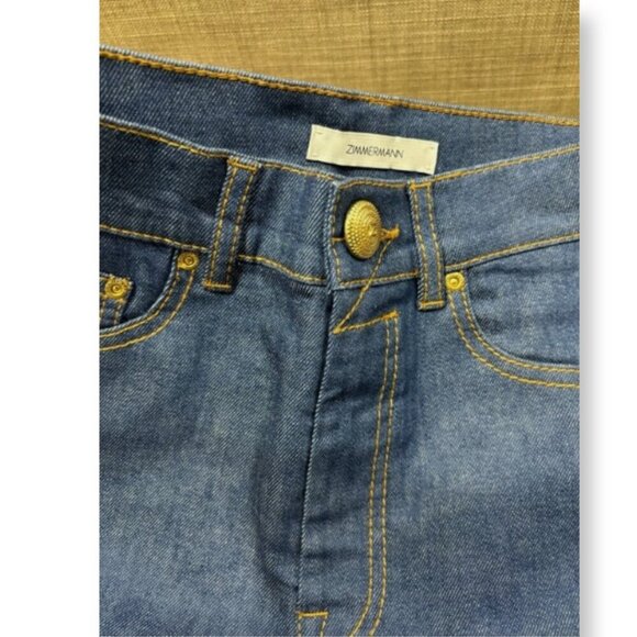 Zimmermann Slim High Rise Straight Leg Denim Jeans Size 25 NWT - Picture 8 of 8